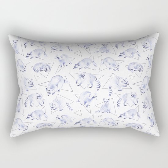 Raccoons | Triangles Rectangular Pillow