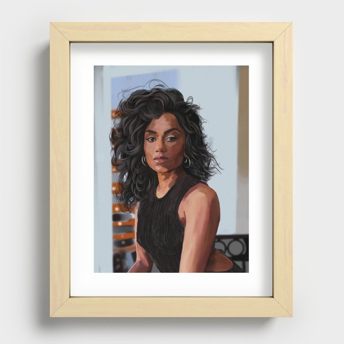 Realistic Portrait Painting  Recessed Framed Print
