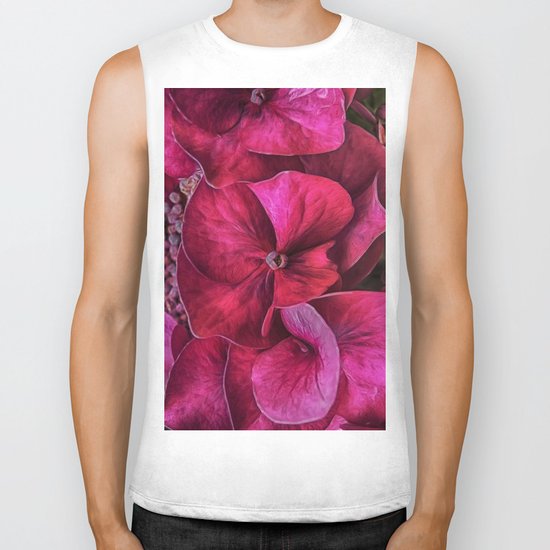 Hydrangea Red blooms Biker Tank