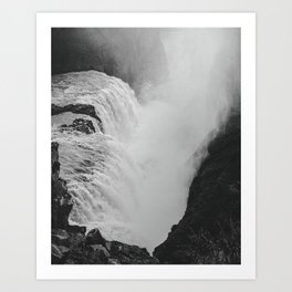 Iceland's Gullfoss Waterfall in Black and White – Landscape Photography Art Print | Black And White, Iceland, Landscape, Gullfoss, Wanderlust, Bnw, Nature, North, Hi Speed, Photo 