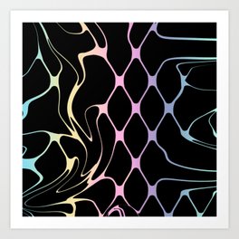 Liquid net in pastel colors Art Print