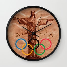 Christ The Redeemer Statue Rio 2016 Wall Clock