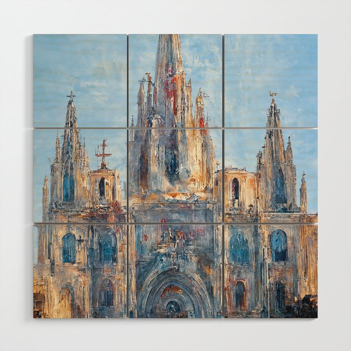 Barcelona, Cathedral of the Holy Cross and Saint Eulalia Wood Wall Art