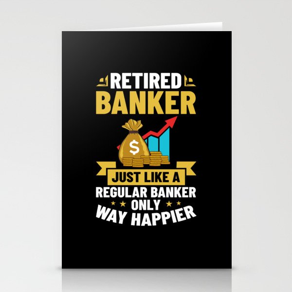 Retired Banker Investment Banking Money Bank Stationery Cards