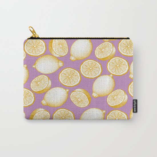 Lemons On Pink Background Carry-All Pouch