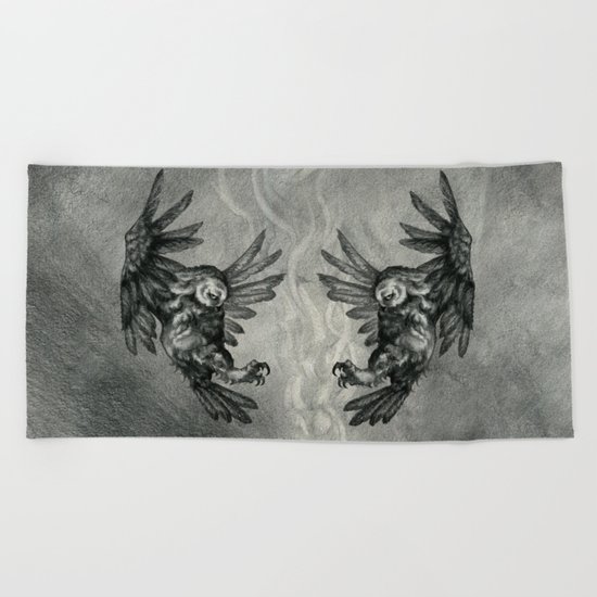 The Owl and the Witch Beach Towel