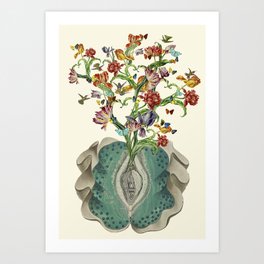 Anatomy of a Female Orgasm anatomical collage art by bedelgeuse Art Print