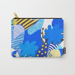 Abstract various shapes and pattern 3 (blue and yellow background) Carry-All Pouch
