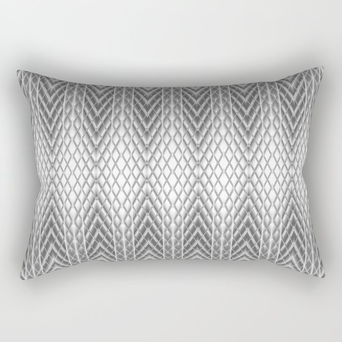 Cool Silver Grey Frosted Geometric Design Rectangular Pillow