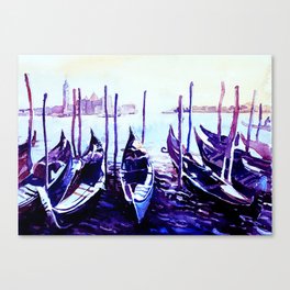 Venice Italy, blue gondolas, San Marco Canvas Print