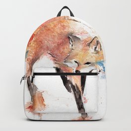 Watercolor Painting of Picture "Red Fox" Backpack