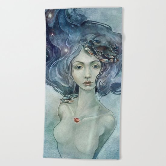 Zodiac Cancer Beach Towel