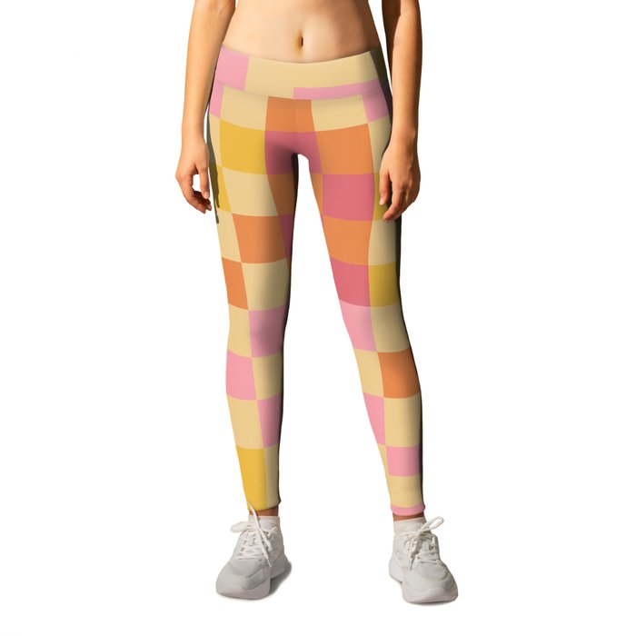 Sunny Abstract Checkerboard Pattern Leggings