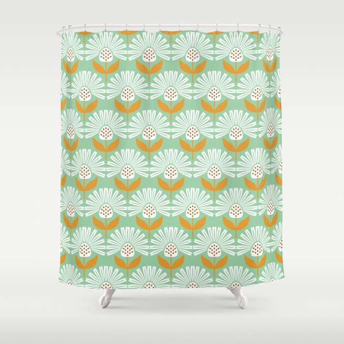 Cool breeze retro summer flowers Shower Curtain