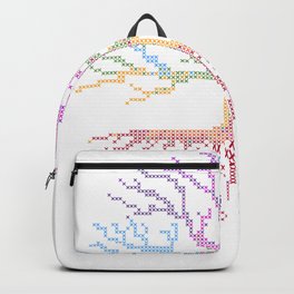 Rainbow Chakra Tree of Life - Real Stitch-able Color Coded Cross Stitch Chart Backpack