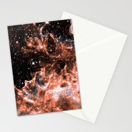 galaxy nebula peach gray Stationery Card