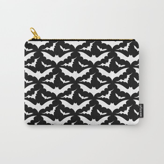 Black and White Bats Carry-All Pouch