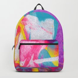 Neon Rainbow Psychedelic Abstract Painting V2 Backpack | Colorful, Painting, Bright, Texture, Neon, Vibrant, Shimmer, Pink, Party, Psychedelic 