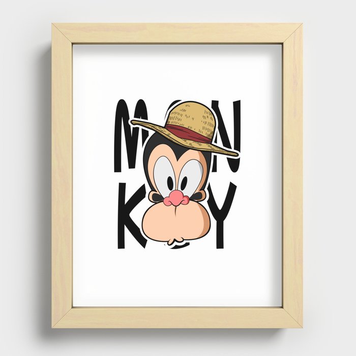 STRAWHAT MONKEY Recessed Framed Print