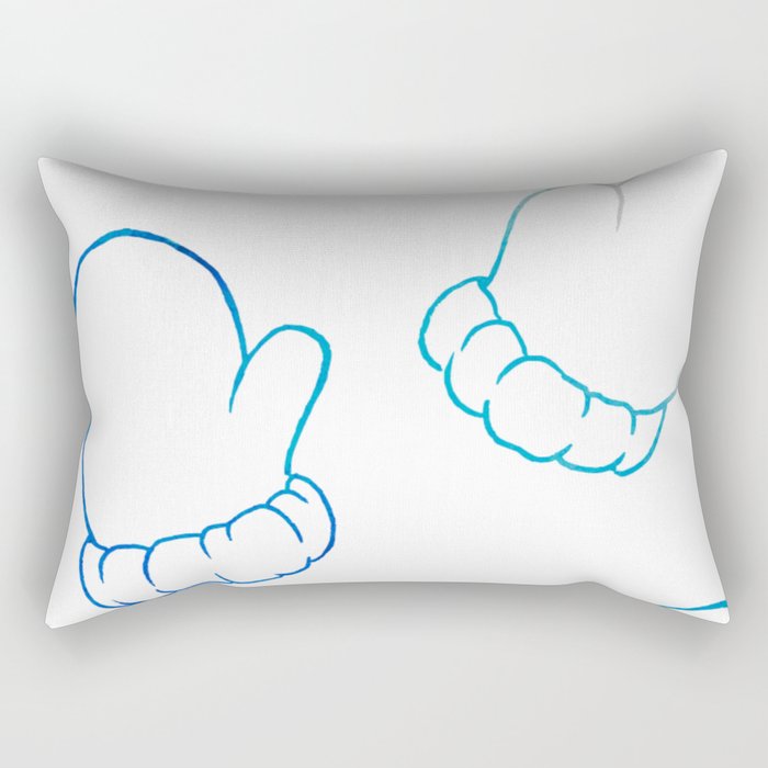 Blue Children's Gloves In Watercolor Rectangular Pillow