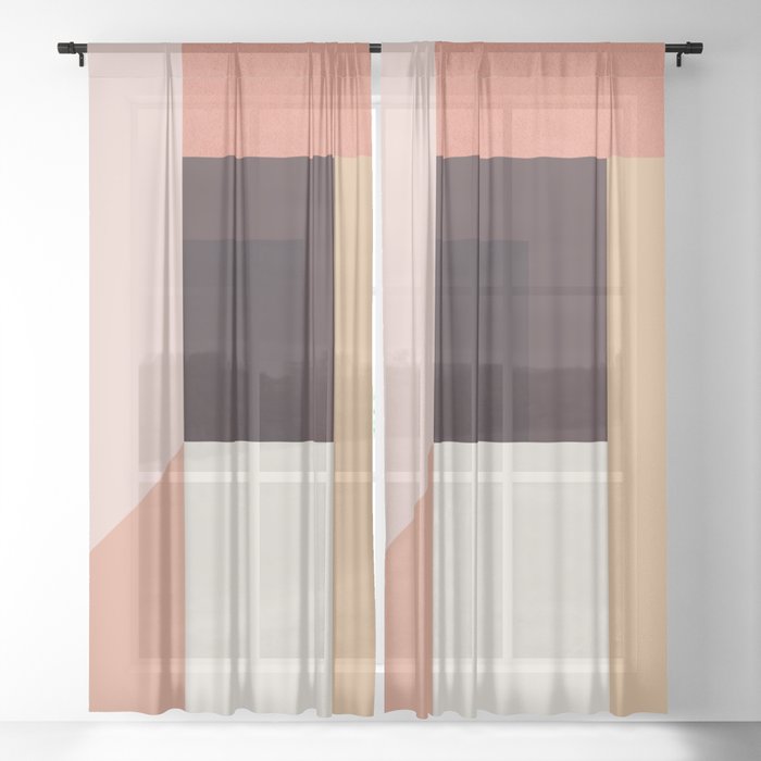 Abstraction_Colorblocks_001 Sheer Curtain