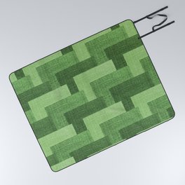 Green Fabric Pattern Design Picnic Blanket