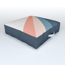 Pink and blue diagonal retro stripes Outdoor Floor Cushion