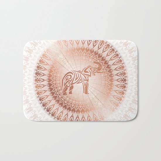Rose Gold Elefant Mandala Bath Mat