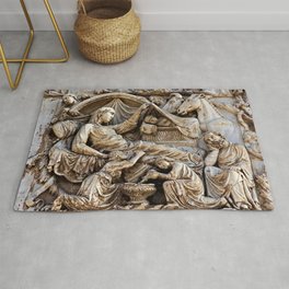 Orvieto Cathedral Relief Birth of Jesus Nativity Gothic Art Area & Throw Rug