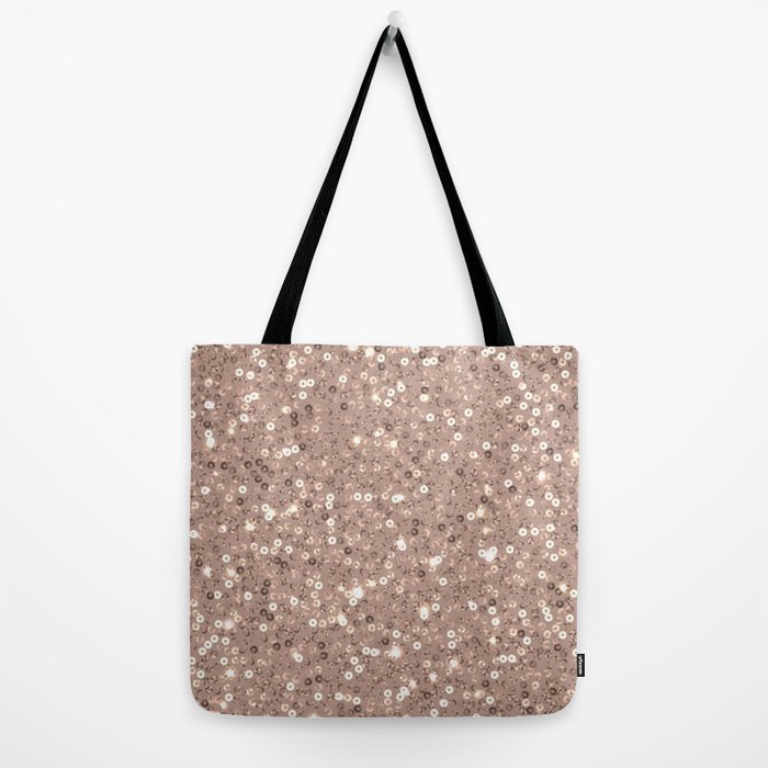 Rose Gold Glitter Sequin Tote Bag by Archipelago Society6