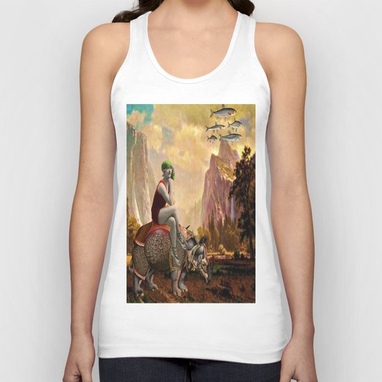 Lady and her Rhino Unisex Tank Top