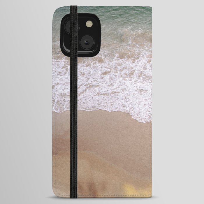 Bright ocean waves at a tranquil beach iPhone Wallet Case