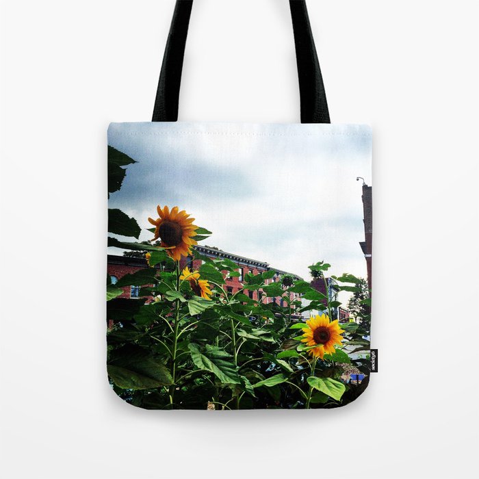 Sunflowers on Main Street - Beacon NY Tote Bag