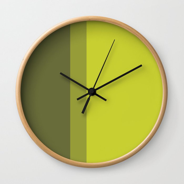 COLOR BLOCKED, CHARTREUSE Wall Clock