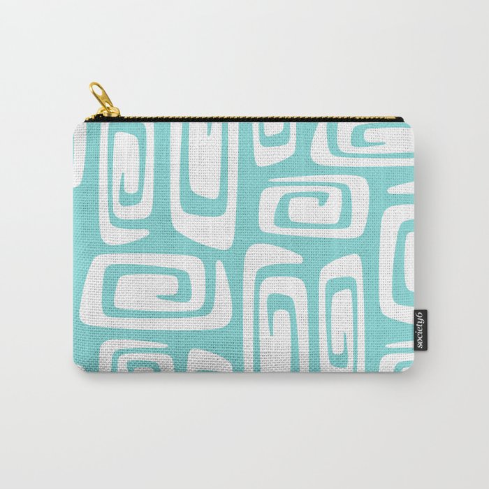Mid Century Modern Cosmic Abstract 523 Aqua Carry-All Pouch