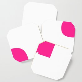 a (Dark Pink & White Letter) Coaster