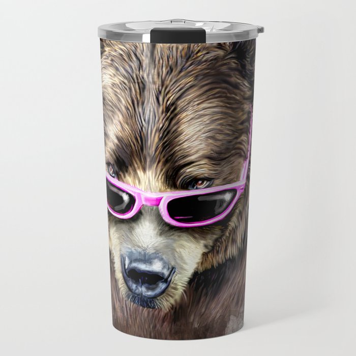 Cool shy bear Travel Mug