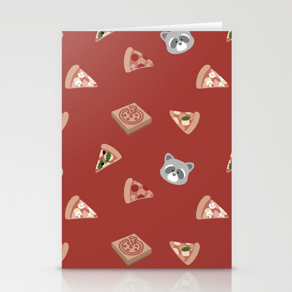 Raccons and pizzas Stationery Cards