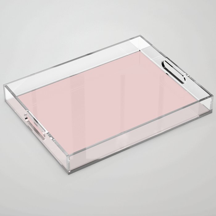 POTPOURRI pink solid color. Soft pastel plain pattern  Acrylic Tray