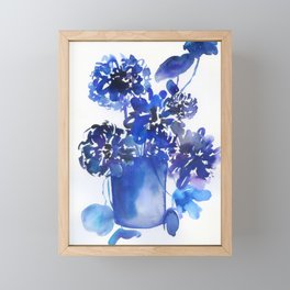 blue stillife: zinnia Framed Mini Art Print