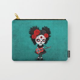 Day of the Dead Girl Playing Norwegian Flag Guitar Carry-All Pouch
