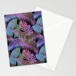 Tropical Hidden Cheetah Prints Palm Leaves Stationery Card