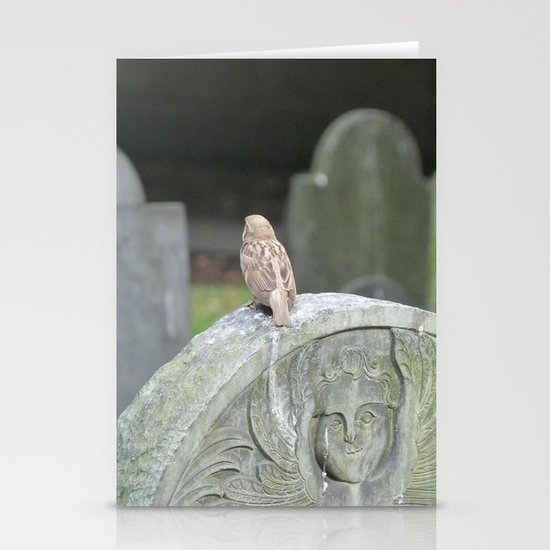 Sparrow in King's Chapel Burying Ground Boston Stationery Cards