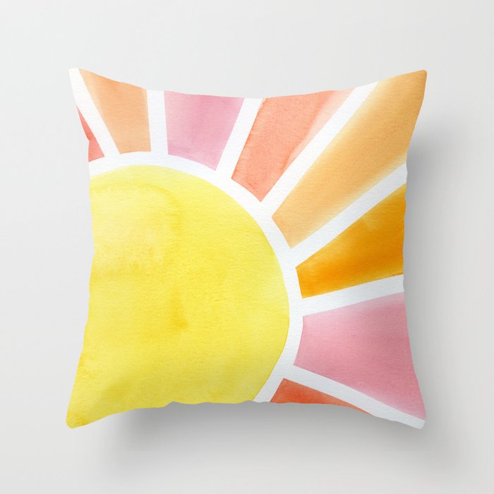 Warm Sunshine Watercolor part 4 Throw Pillow
