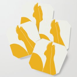Nude in yellow 3 Coaster