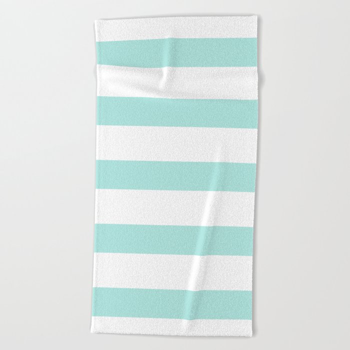 Aqua blue and White stripes lines - horizontal Leggings by Art by  Simplicity of life