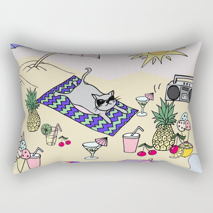 summer cats Rectangular Pillow