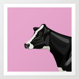Holstein /// Pink Art Print