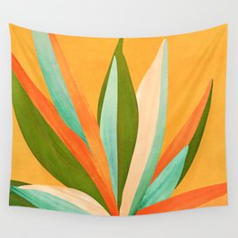 Summer Cactus Botanical Painting Wall Tapestry
