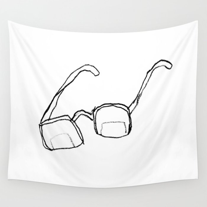 scribbly glasses Wall Tapestry